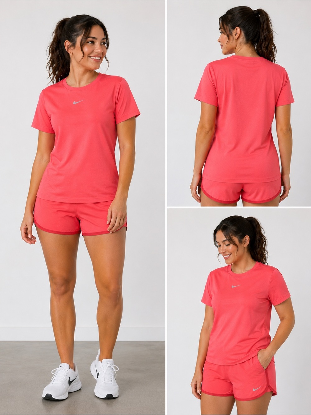 Nike Women's Coral Crewneck Athletic T-Shirt med outfit